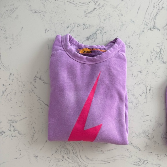Aviator Nation Purple & Pink Set with Pink lightning bolt, Size Small - Picture 3 of 14